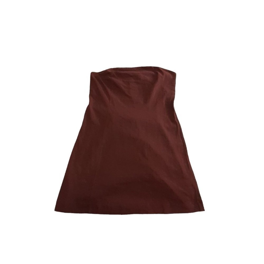 Free People Beach Strapless Dress Smocked Back L Brown Bathing Suit Cover - Picture 6 of 7